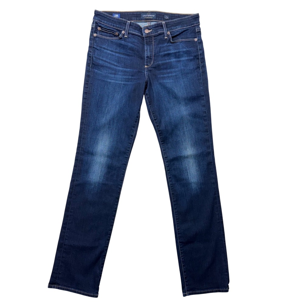 Lucky Brand Sweet Straight Jeans Womens 12/31 Twilight Blue Dark Wash Stretch